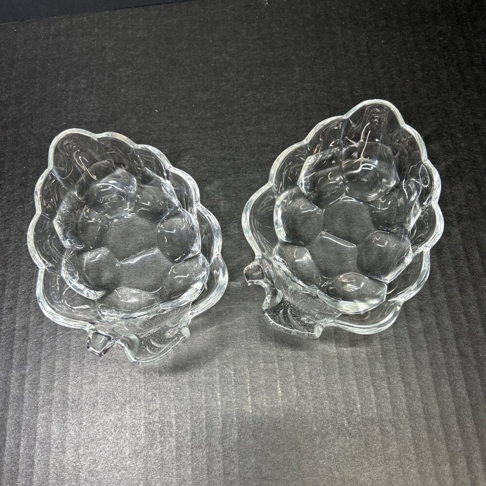 Studio Nova Grape Cluster Shaped Candy Dish Bowl Crystal Glass Clear - Set Of 2